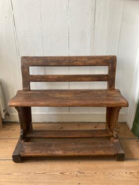Oud antiek schoolbankje / halbankje