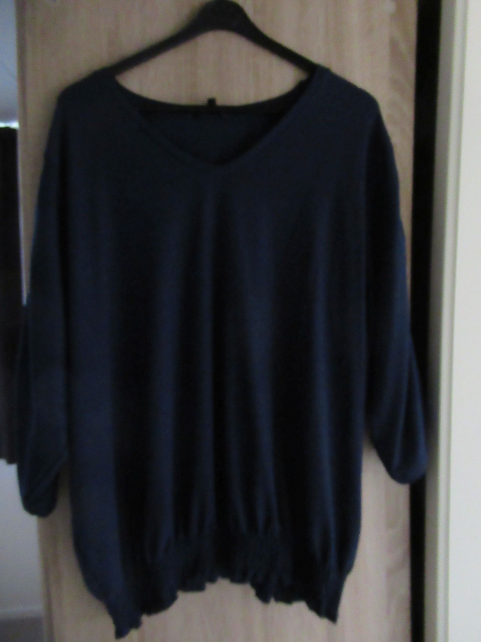 Nieuw donkerblauw t-shirt met 3 kwart mouw