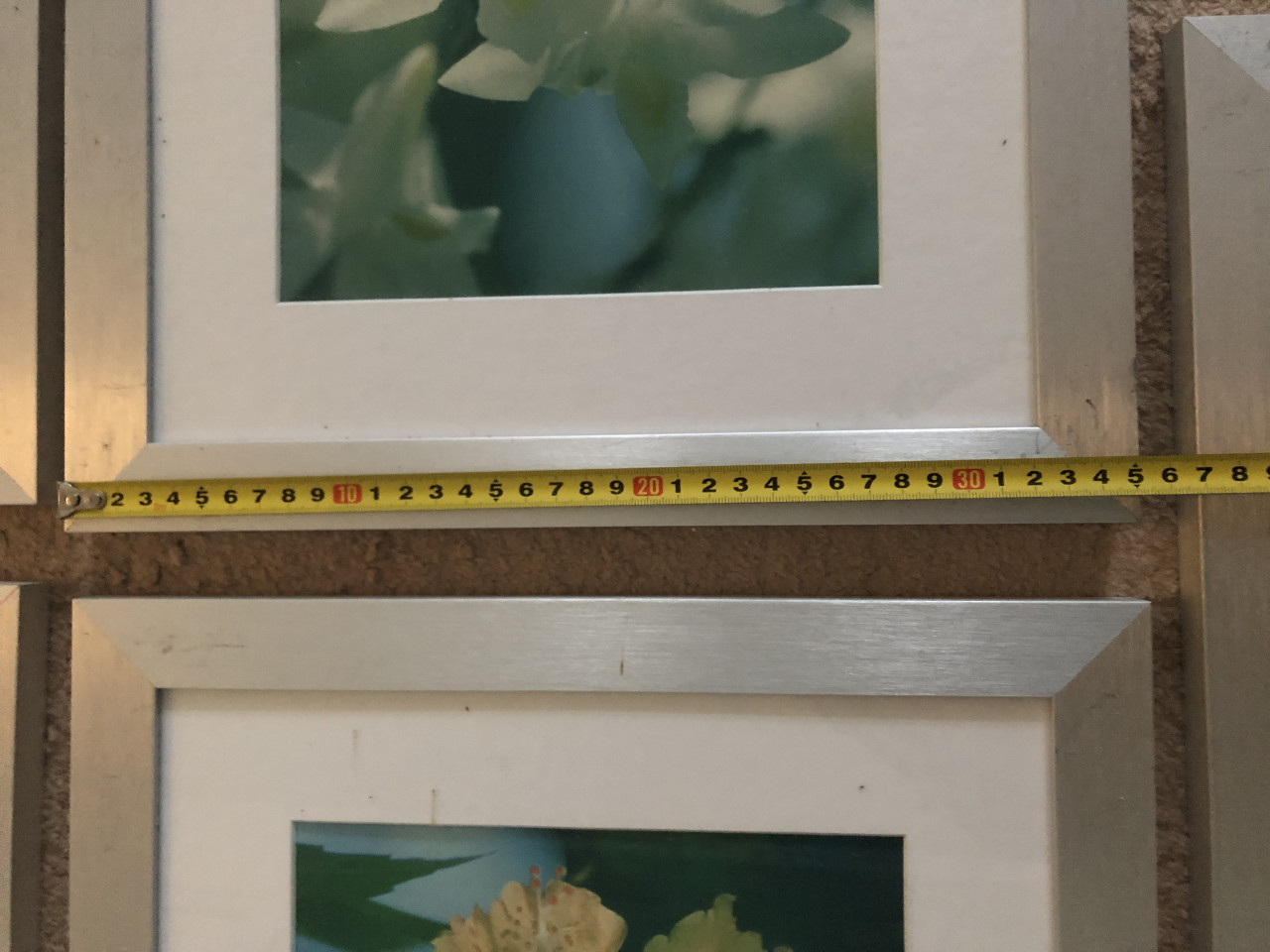 15 fotolijsten met geborstelde zilverkleurige rand