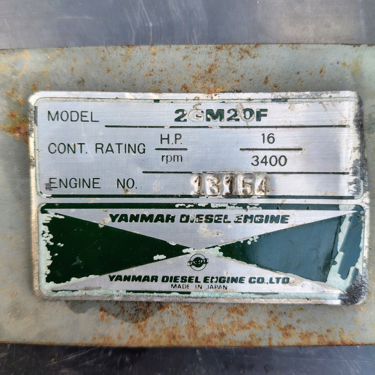 Yanmar 2GM20F dieselmotor 16 pk- loopt perfect, compleet & direct inzetbaar