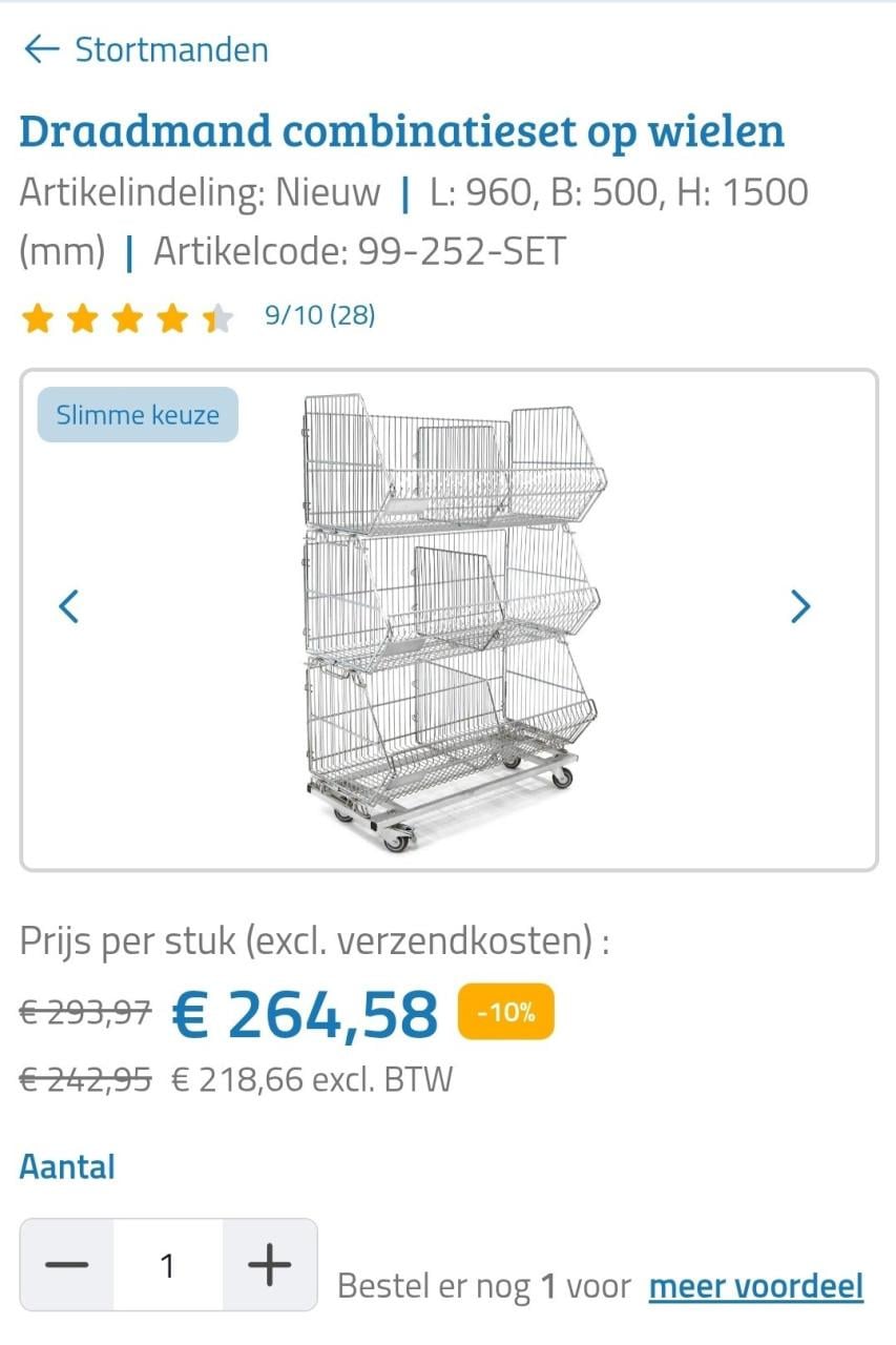 Draadmand, stelling, kast, winkeldisplay magazijn, garage of winkel opslag