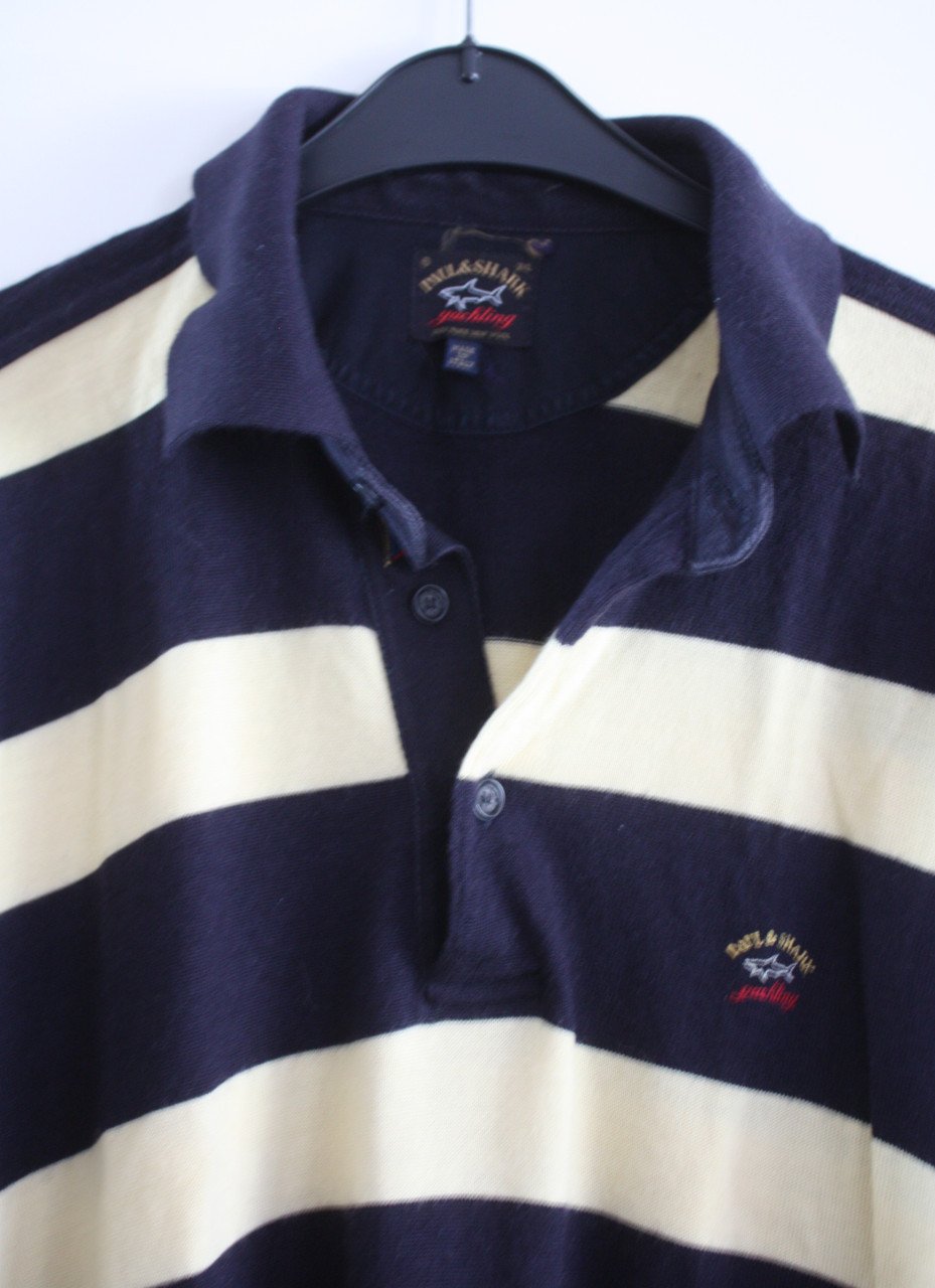 Geel blauw gestreepte trui maat 3xl