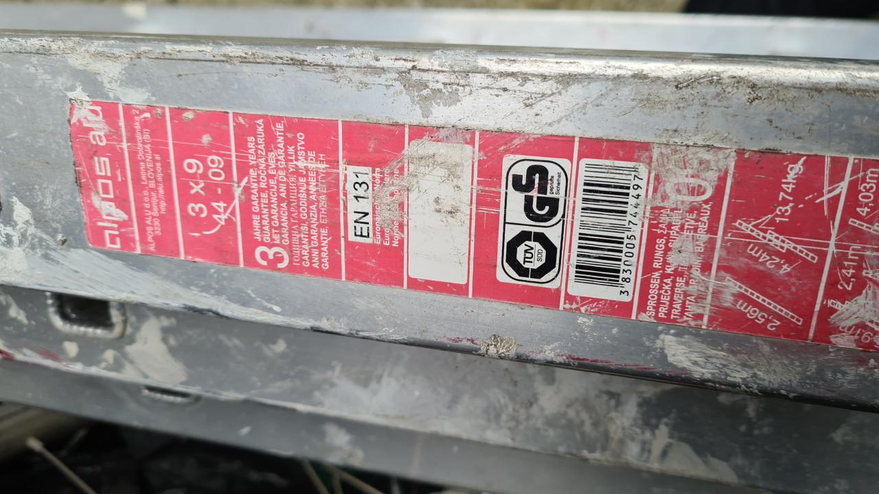 In zeer goed staat Steiger ladder driedelig- Max. 7.5m