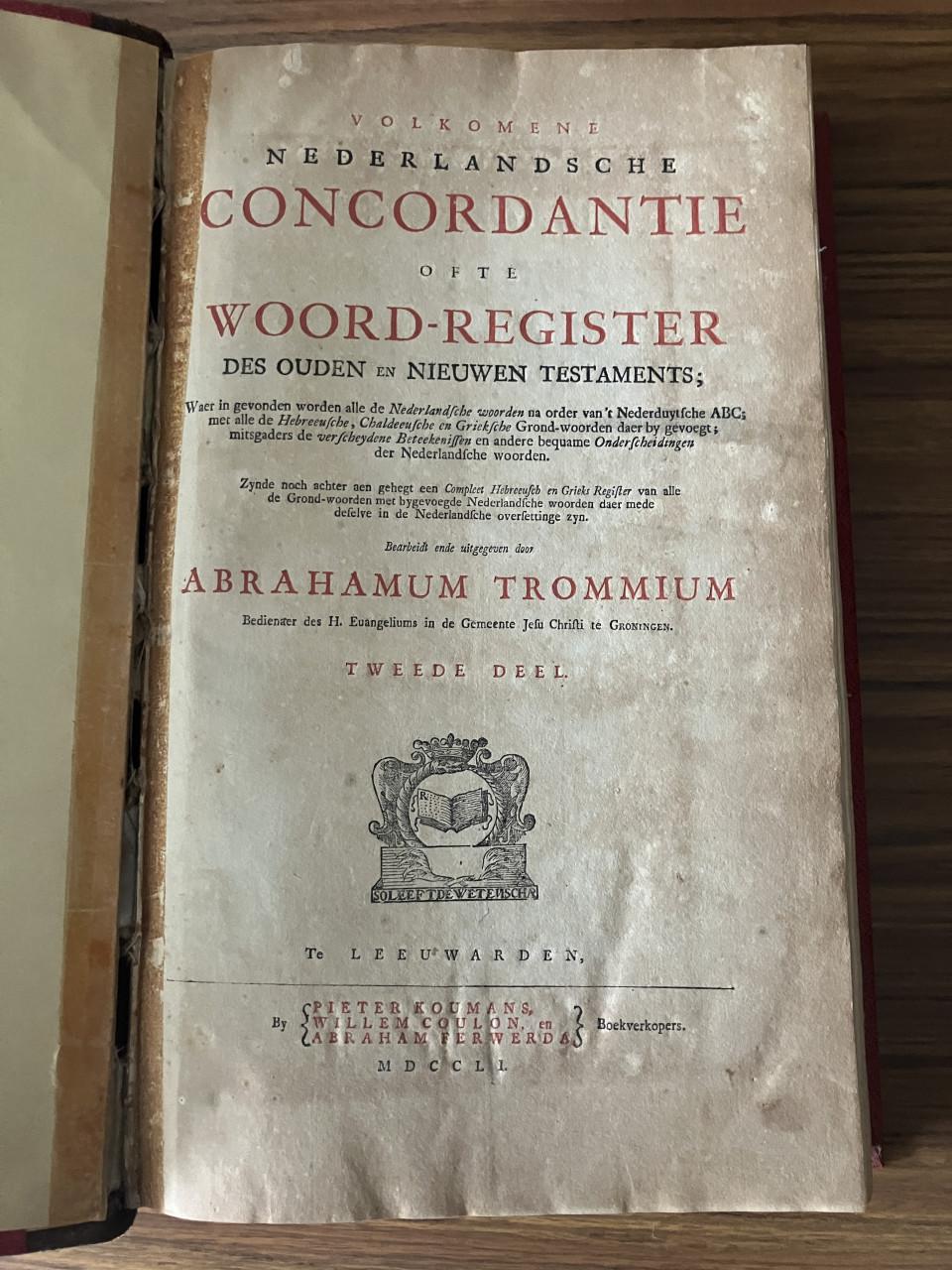 Concordantie Trommius - 3 Delen