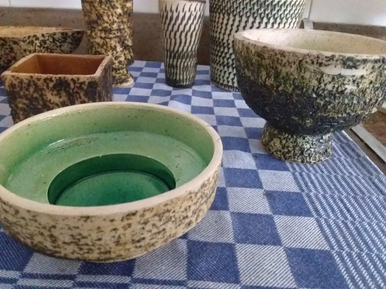 Vintage bloempotten berkenbast boomschors