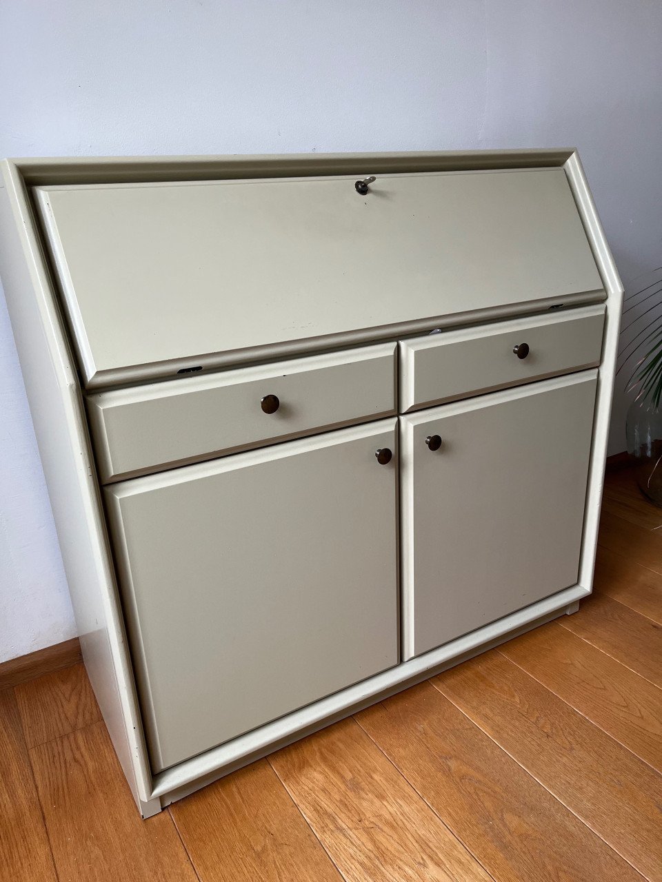 Secretaire, massief mahonie hout