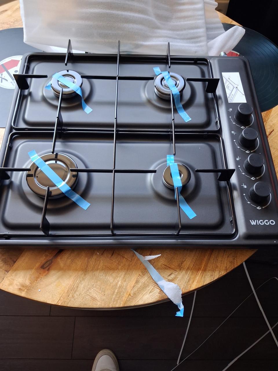 Kookplaat, zwart op gas