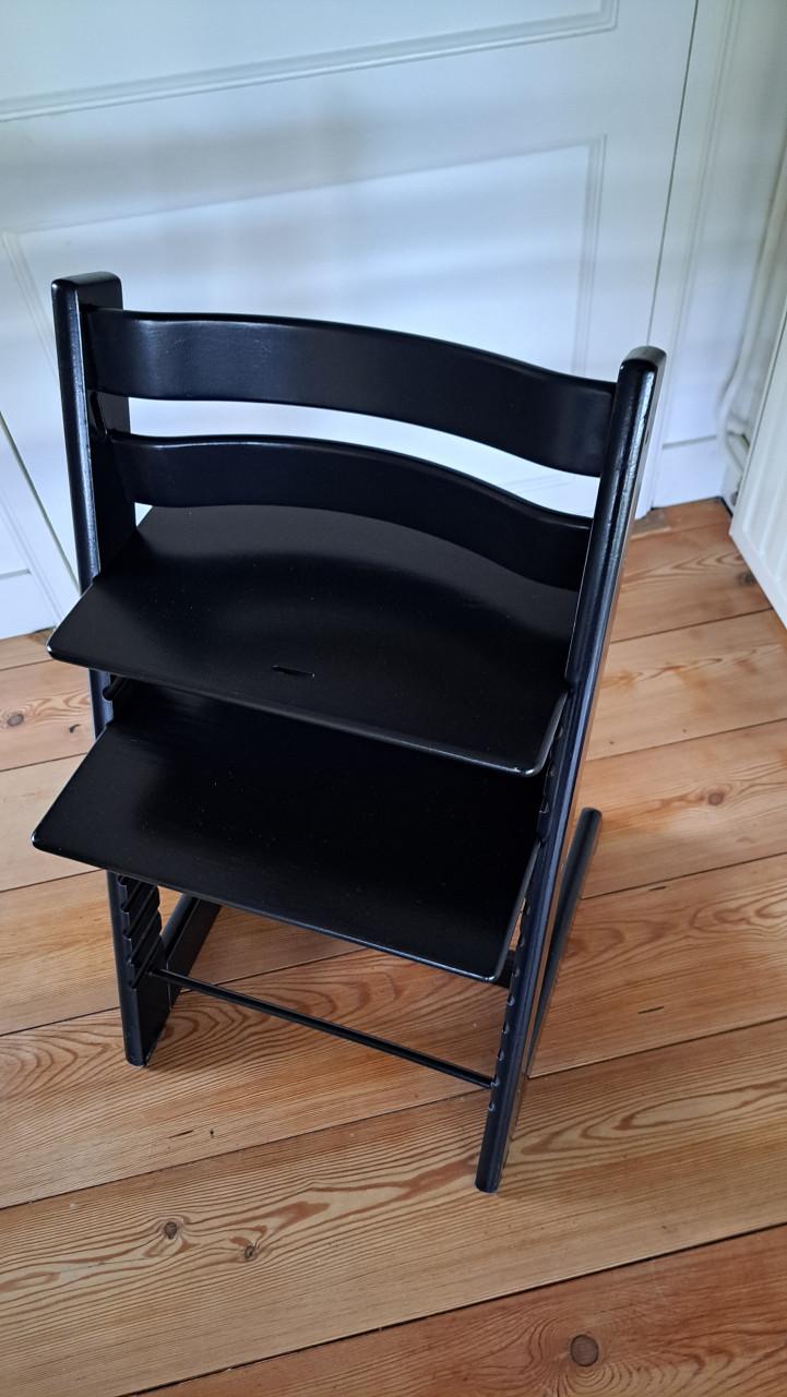 Stokke Tripp Trapp zwart complete set met Newbornset en verkleiner