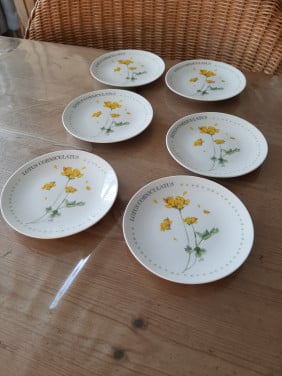 MARJOLEIN BASTIN , WILDFLOWERS - 6  PETIT FOUR BORDJES - DIA 12 CM
