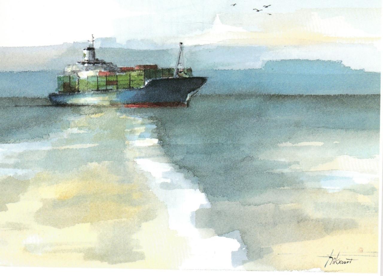 Rotterdam. Een haven in beweging, aquarellen