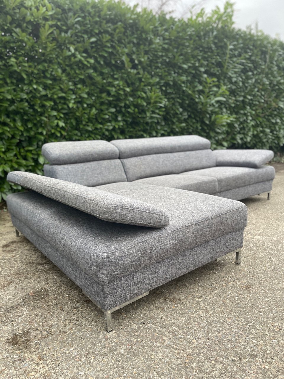 GRATIS LEVERING HEEL NL Montel Grijs Stoffen Hoekbank