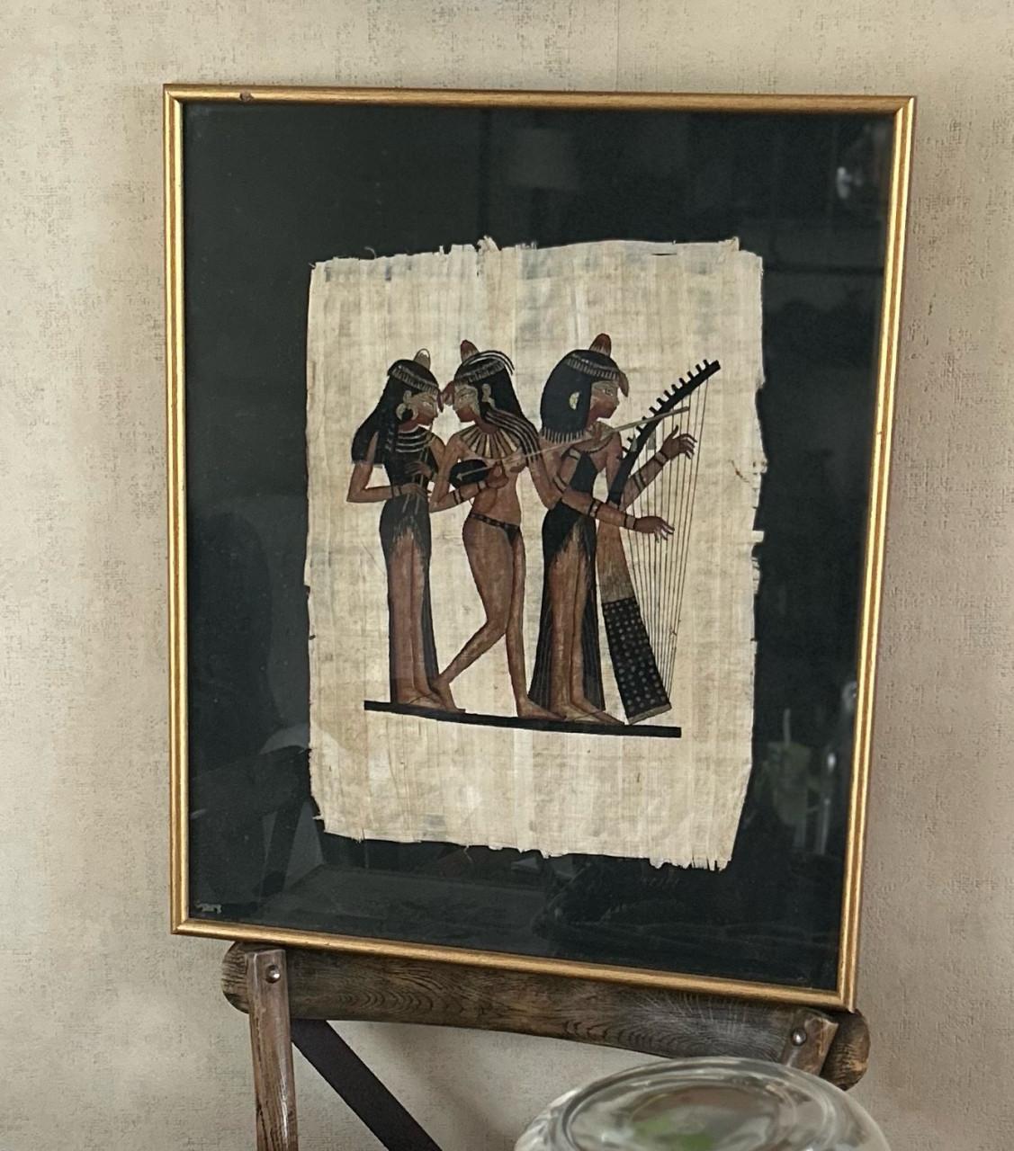 Twee originele Egyptische papyrusschilderingen – met certificaten