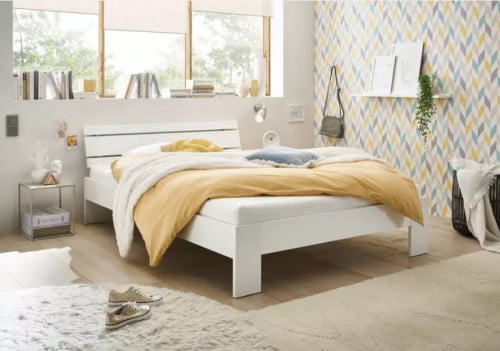 Tweepersoonsbed CAPRI 140x200cm. Hoogglans wit