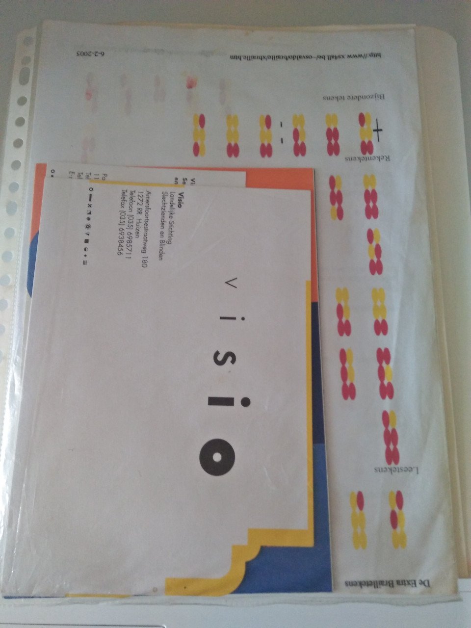 Brailleboek ' Transit' Hella Haasse incl alfabet in braille