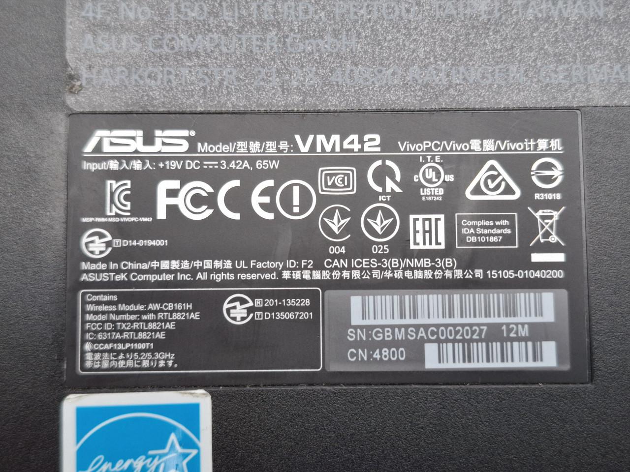 ASUS Mini PC VM42 8 Gb RAM