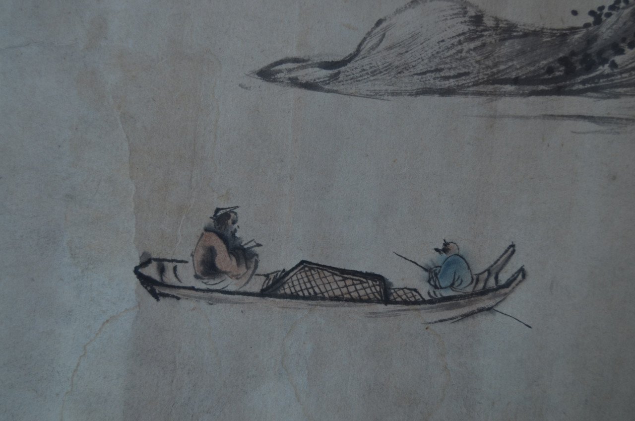 Fraaie Chinese scroll gesigneerd Wang Run