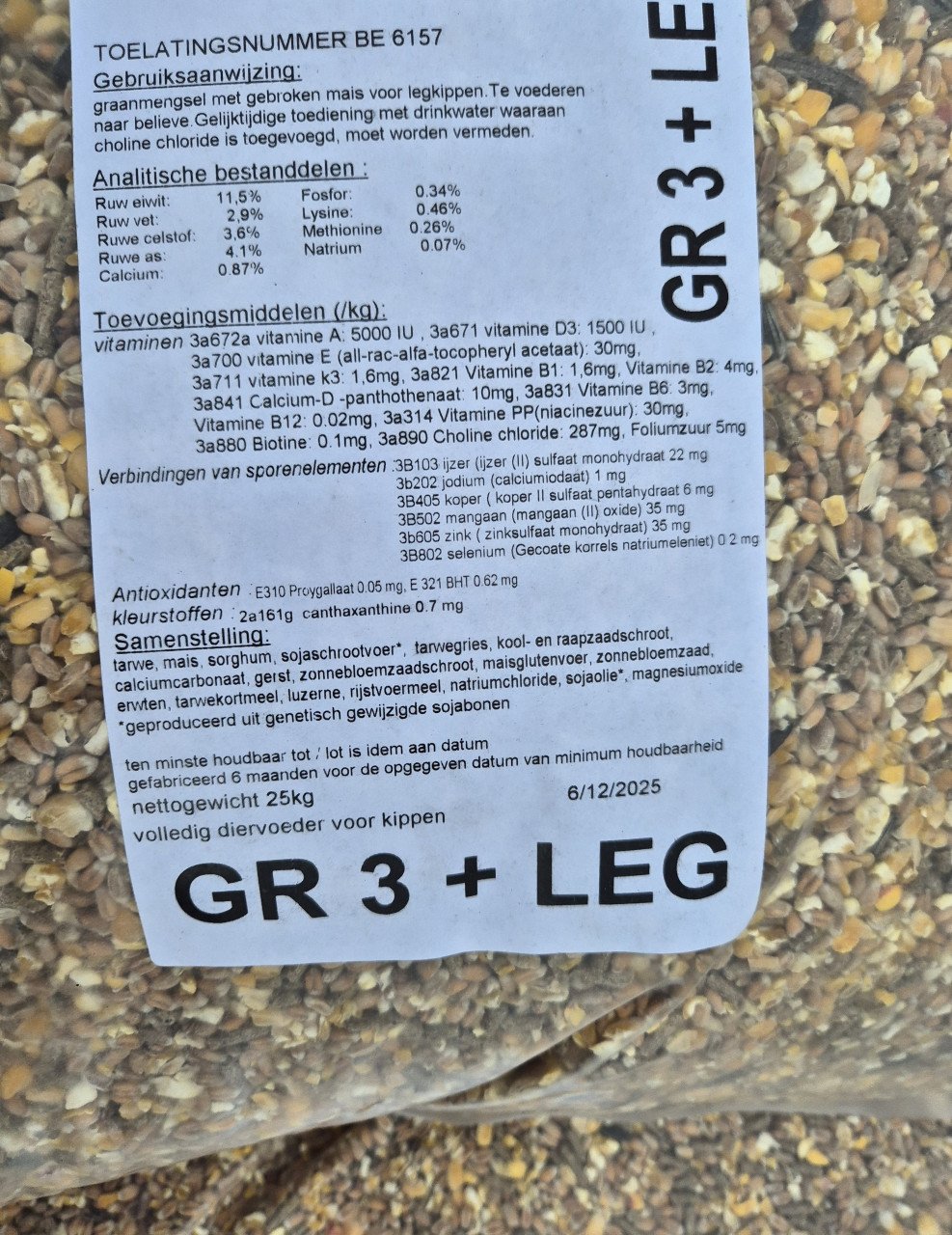 Gemengd kippen graan 25 kg