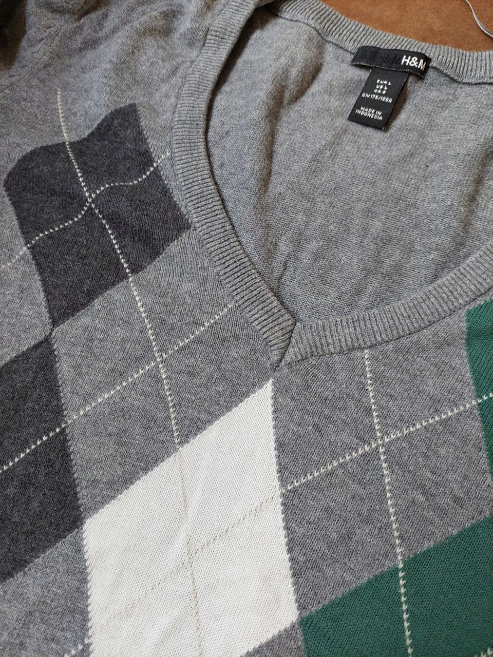 3 geruite damestruien mt Large grijs, marine