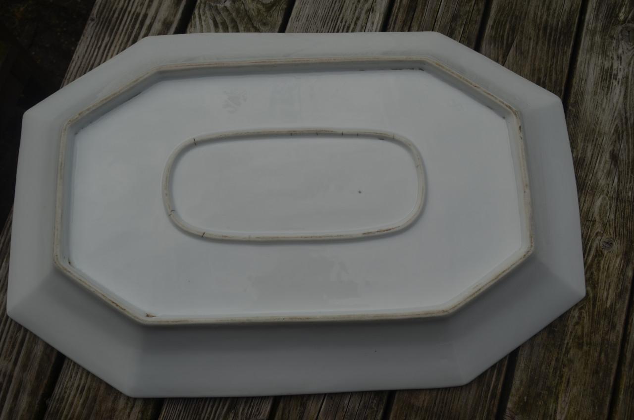 Enorme 8-kantige aardewerk schaal / schotel ipst