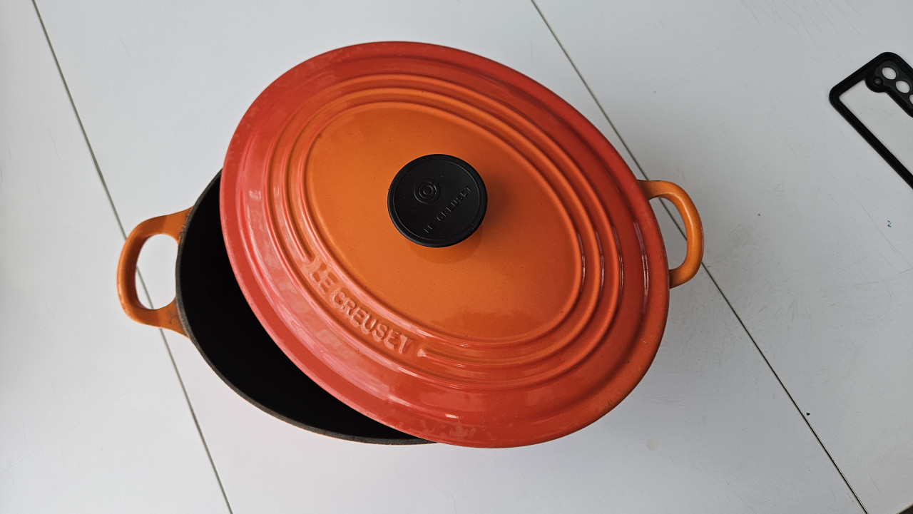 Le creuset braadpan ovaal 29 cm oranje gietijzer