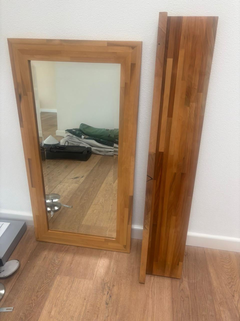 Eiken houten spiegel met bijpassend boord