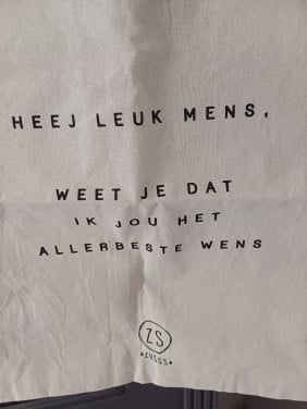 NIEUW: ZUSSS Katoenen Tasje 'Heej leuk mens'