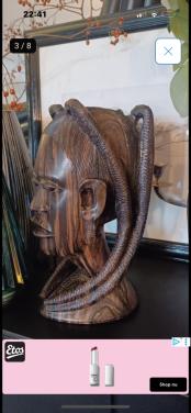 Buste van ebbenhout, Afrikaanse vrouw