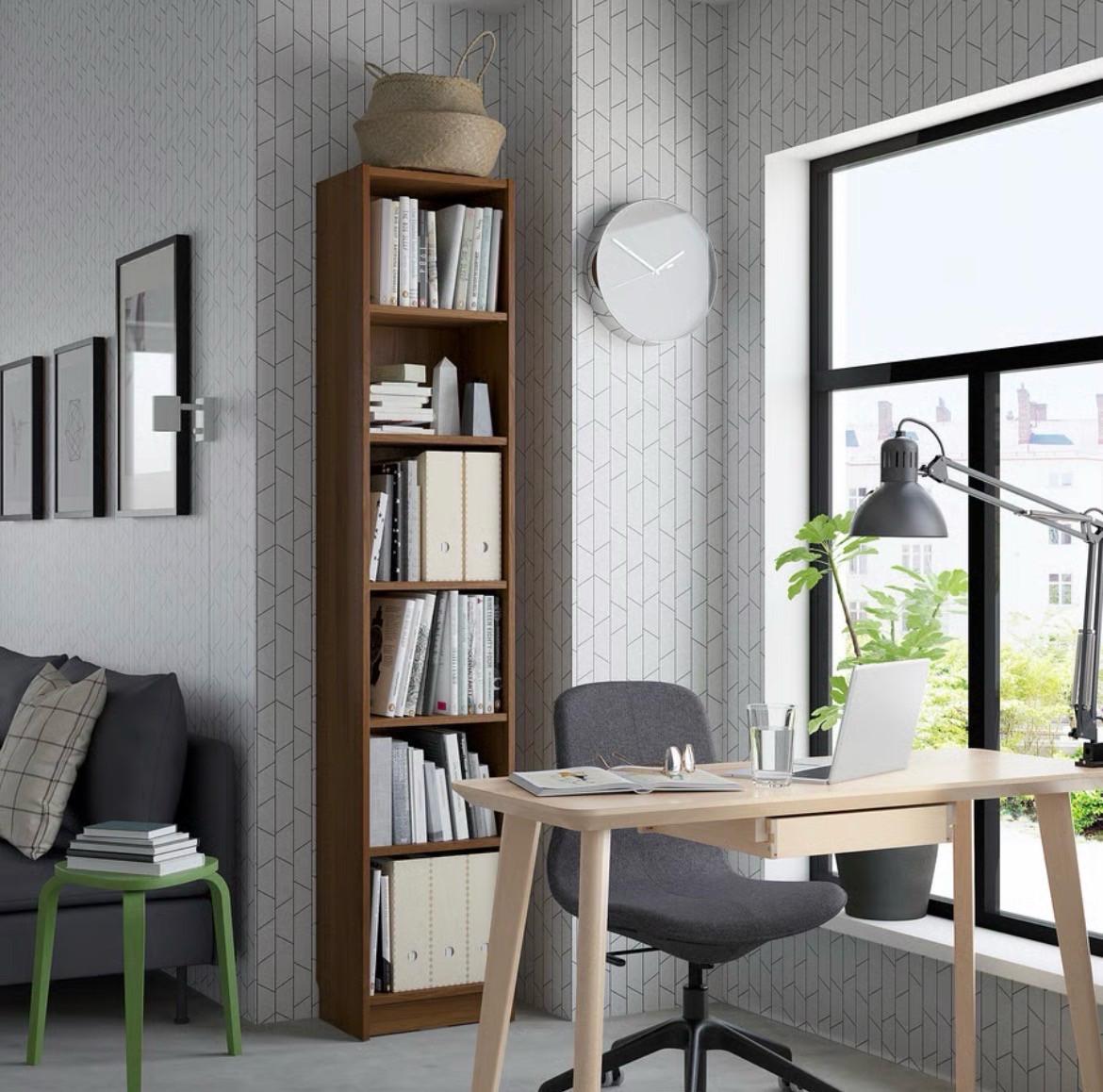 Billy boekenkast bruin-walnoot patroon