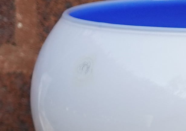 Grote Arti Cristal Vetro, (planten)pot op voet, pastelblauw