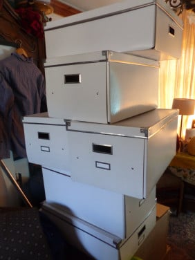 Opbergdozen opbergboxen 6 dozen Ikea karton prima staat wit type Kassett