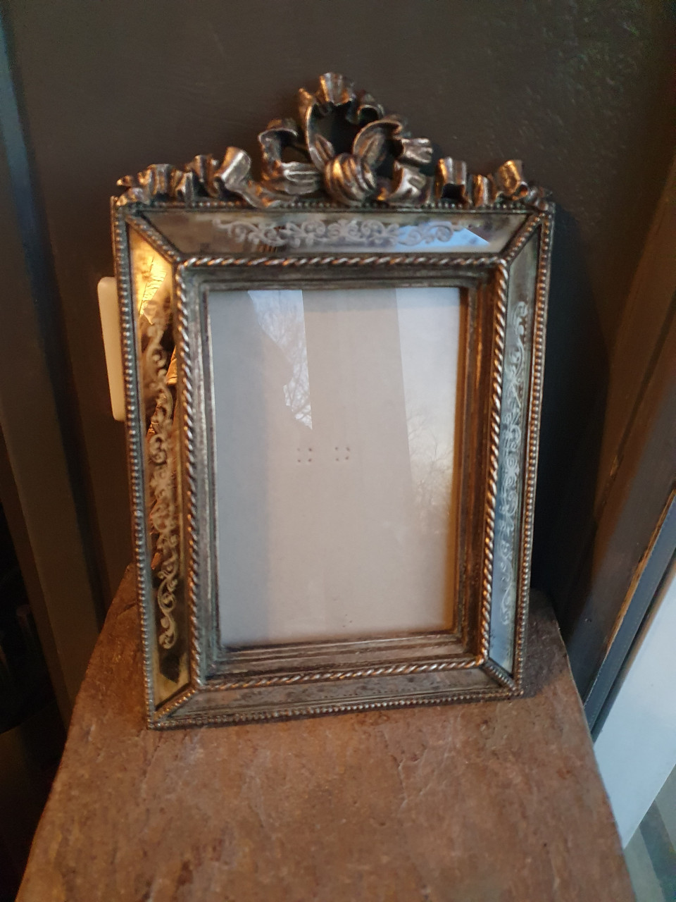 Mooie vintage spiegelglas fotolijst in nette staat...