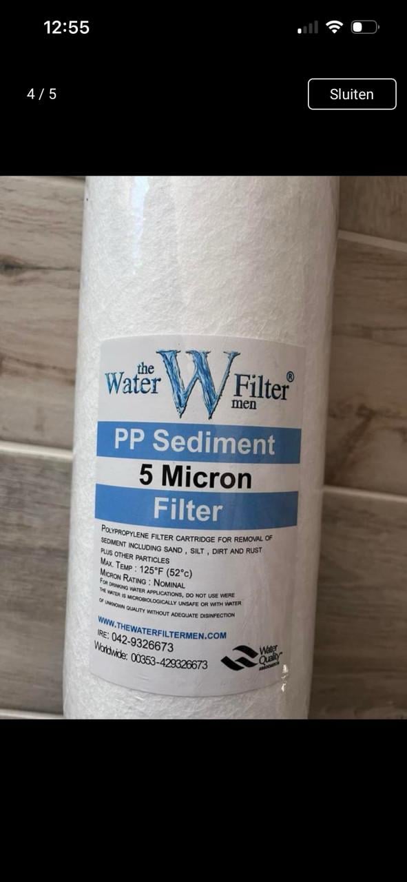 Waterfilter nieuw hoofdaansluiting 20 inch