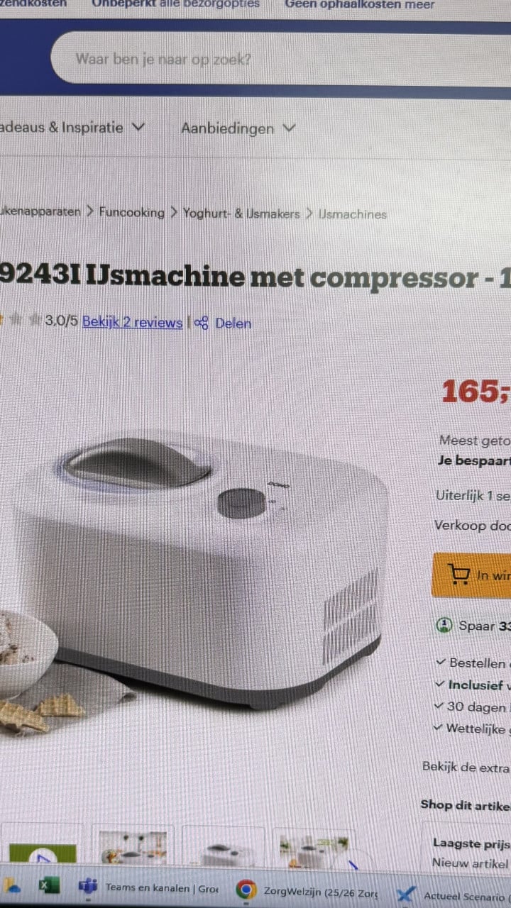 DOMO zelfvriexende ijsmachine