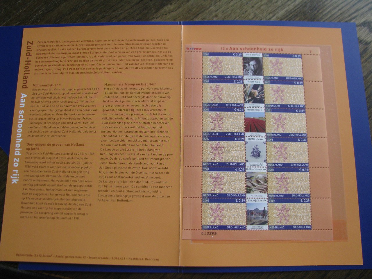 Postzegelvelletjes van alle provinvies.