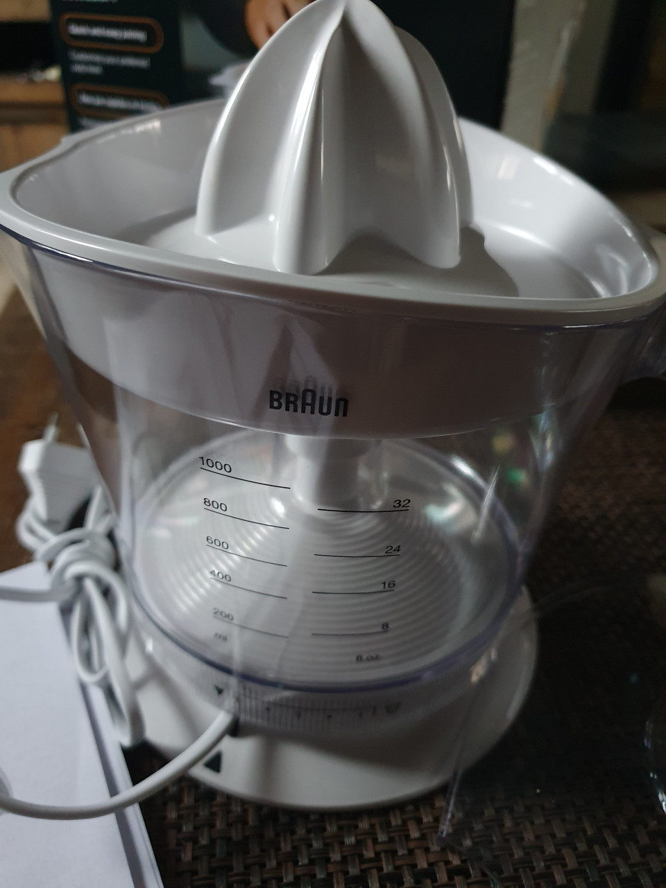 Nieuwe krachtige Braun citruspers, met vruchtvlees standen, in doos....