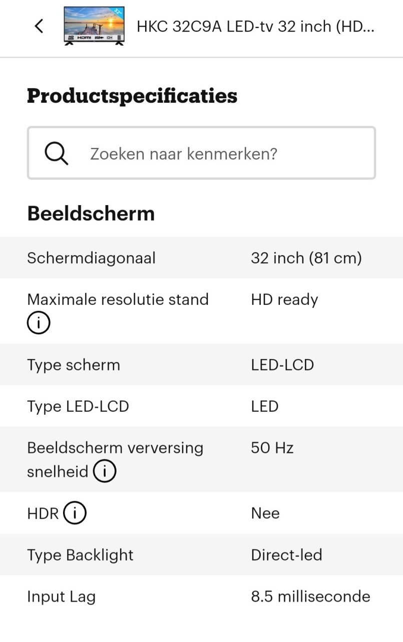 Super fijne HKC tv