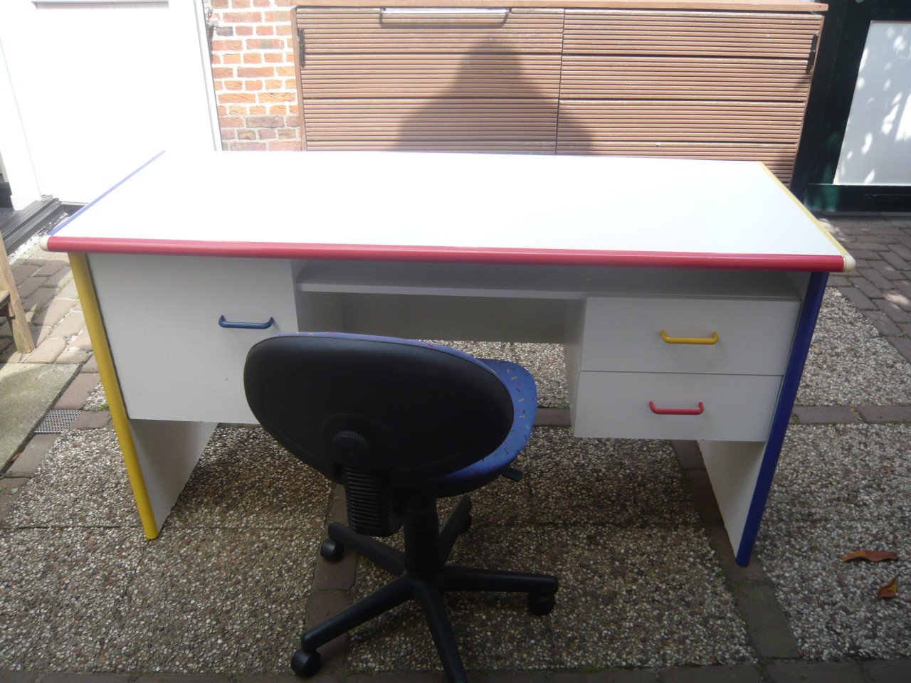 Vintage Bureautje met bureaustoel