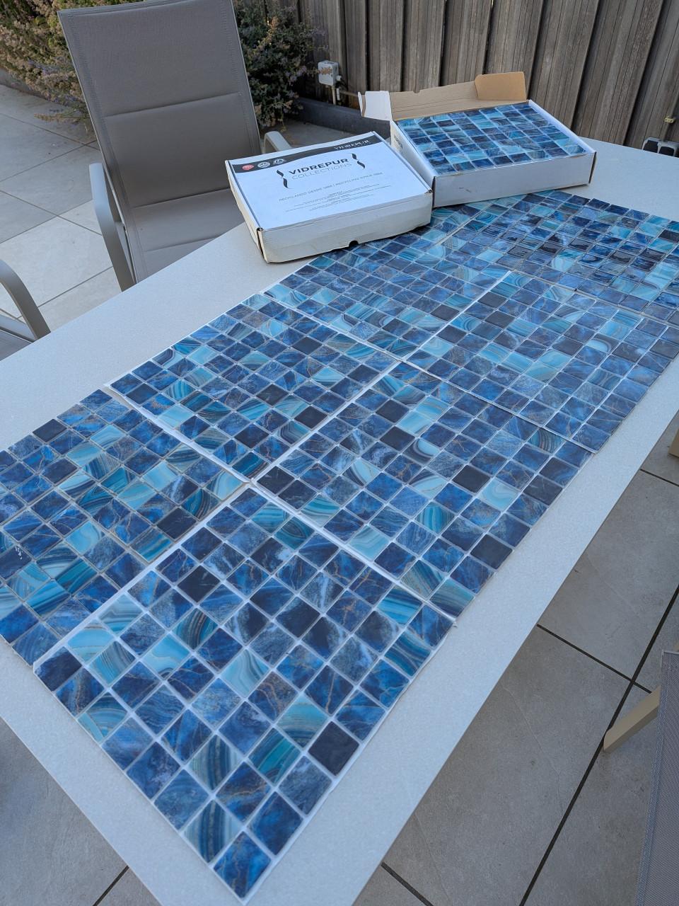 Glasmozaïek tegels nieuw 1.8 m2
