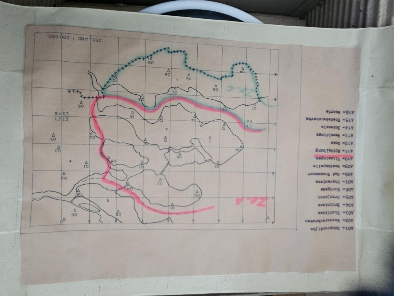 Bomdruk meter uit de jaren 60 (1962 BB) regio Vlissingen