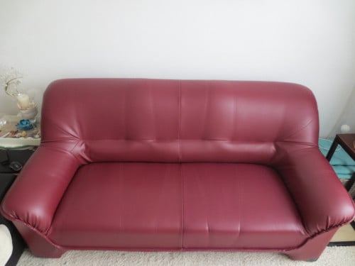 Soft kunstleder Bordeauxrood bank