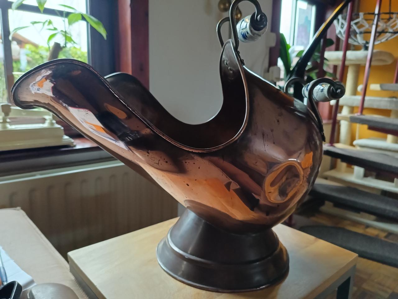 Antiek koperen kolenkit