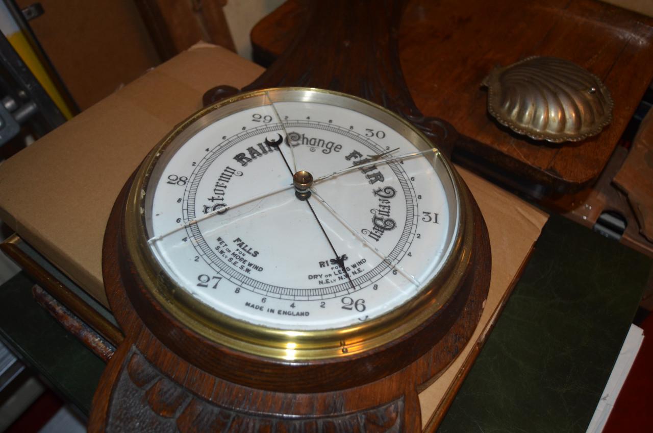 Grote Antieke Engelse Banjo Barometer