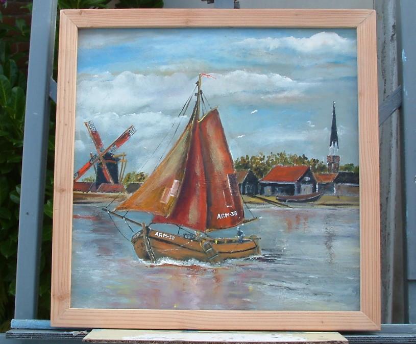 Arnemuiden  60 x 60 cm met lijst er om