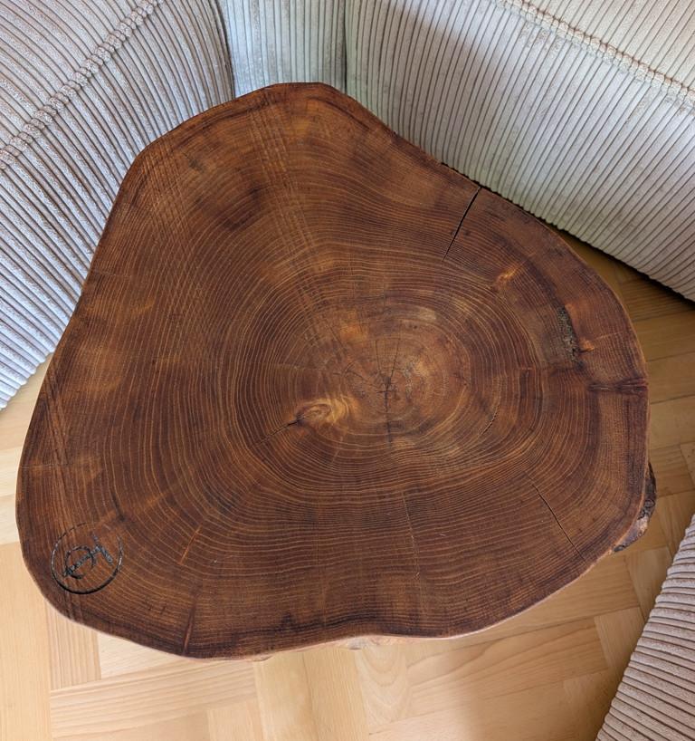 Massief houten boomstam (salon) tafel (Zwaar!)