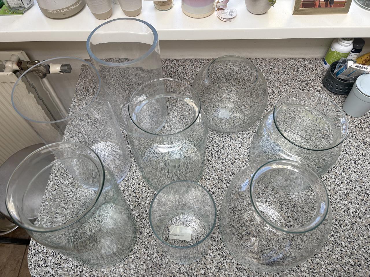 Glazen bloemen vazen