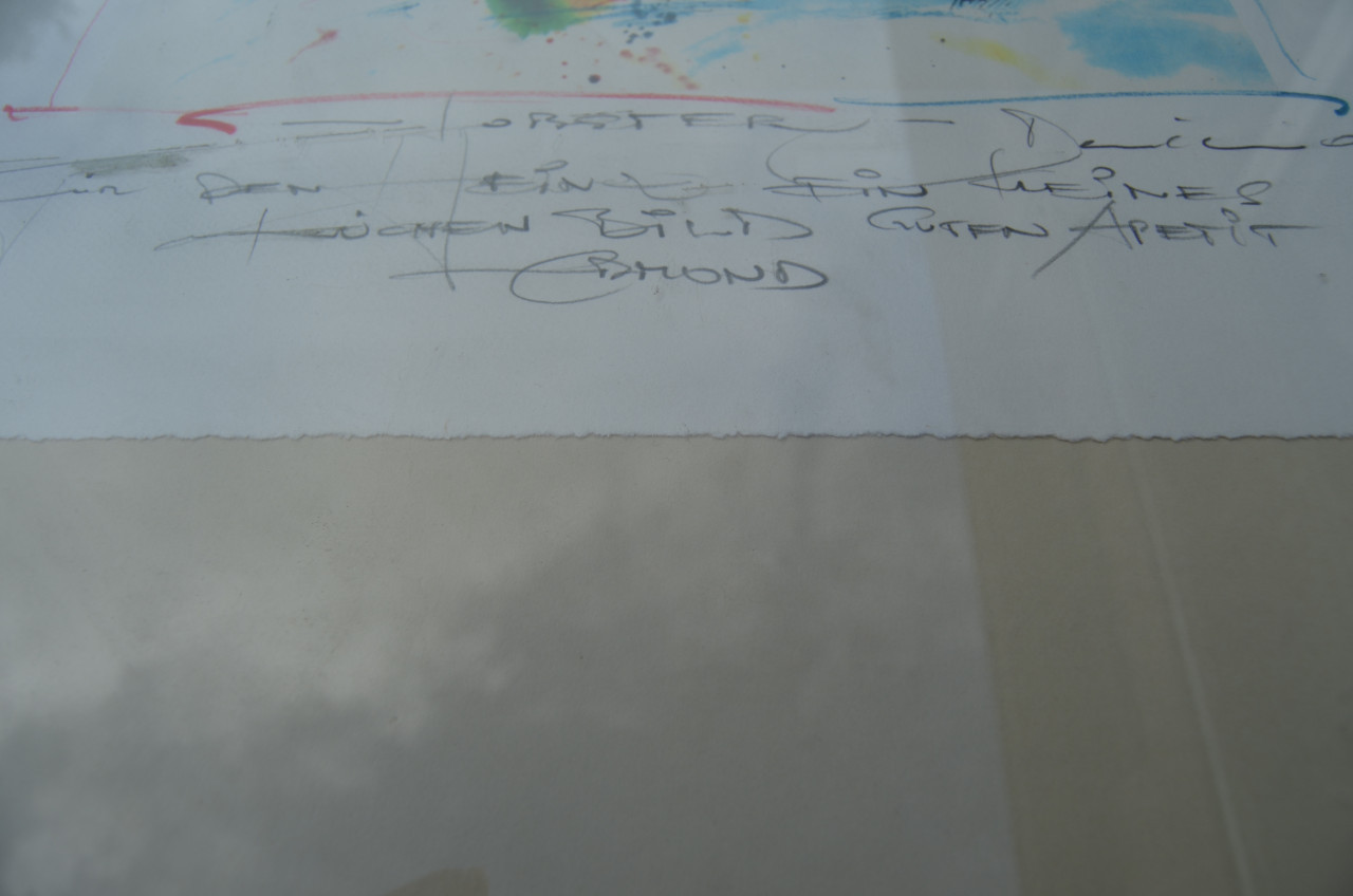 Grote litho 'Kreeft" gesigneerd 'Edmond'