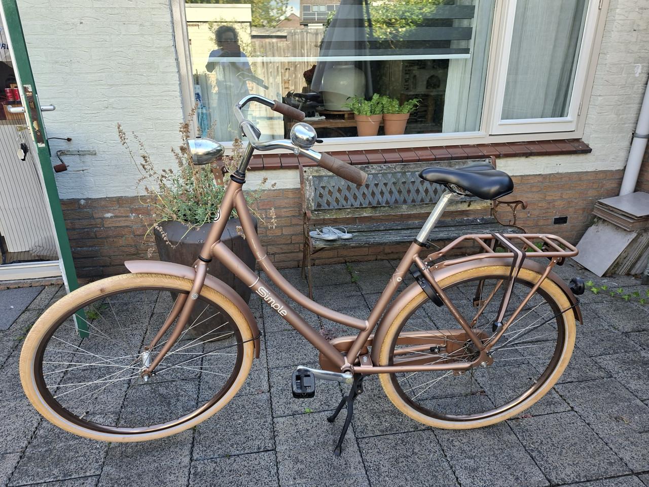 Damens/ Heren fiets Opoefiets, brons kleur