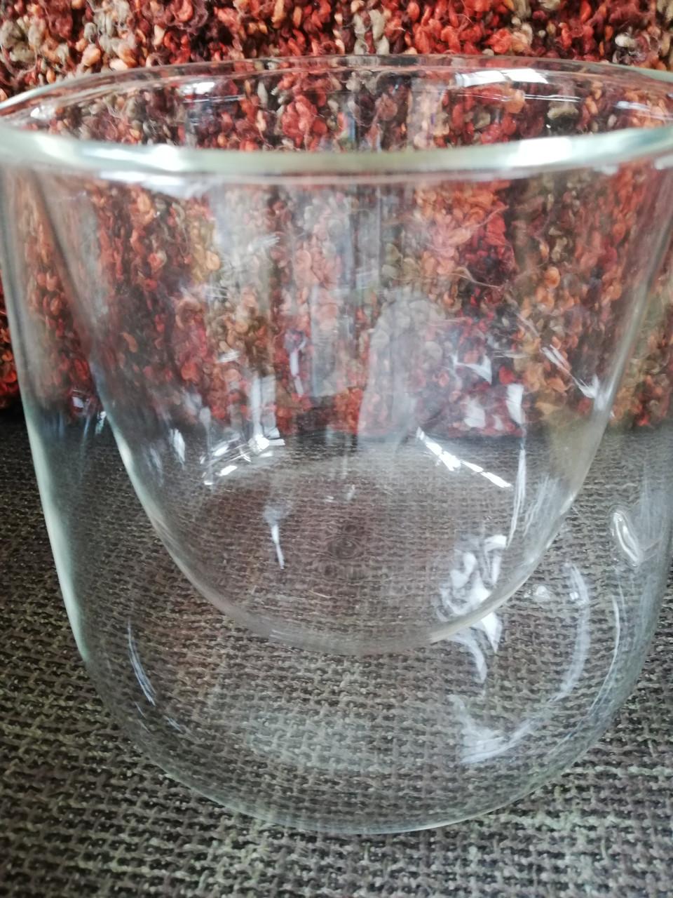 Theepot, dubbelwandig, van glas