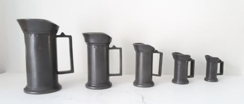 5 tinnen maatkannetjes