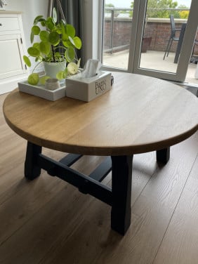 Salontafel eiken 100 cm rond 51 hoog